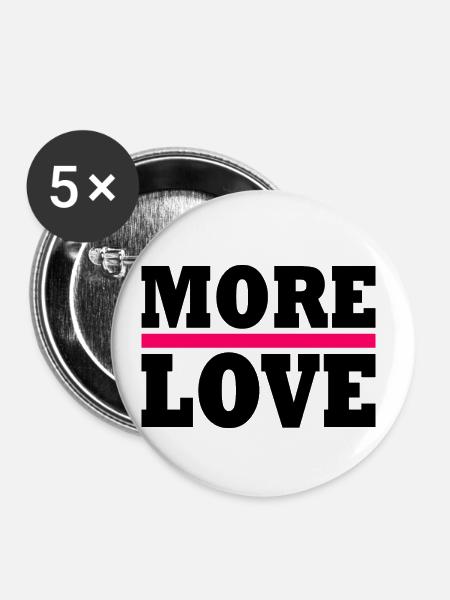 More love - Buttons klein 25 mm (5er Pack) - Weiß