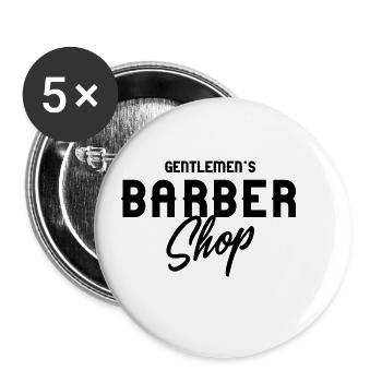 Salon de coiffure pour messieurs - Lot de 5 petits badges (25 mm) - blanc - Devant