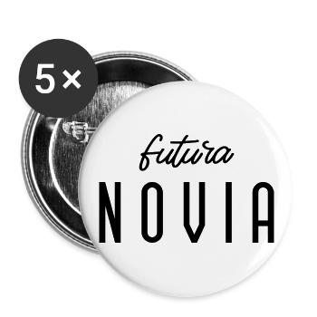 Futura Novia Engagement Bridal Shower Wedding - Buttons small 1''/25 mm (5-pack) - white - Front