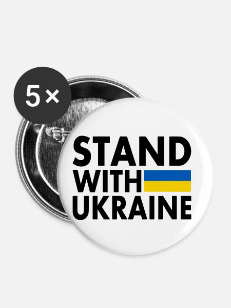 stand with ukraine - Buttons klein 25 mm (5er Pack) - Weiß