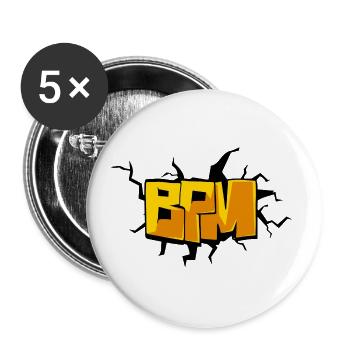 BPM Beats Per Minute Disc Jockey DJ - Buttons small 1''/25 mm (5-pack) - white - Front