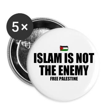 Free palestine Islam is not the enemy - Buttons small 1''/25 mm (5-pack) - white - Front