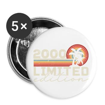 Vintage 2000 Retro 2000 Jubiläumsgeschenk - Buttons klein 25 mm (5er Pack) - Weiß - Vorne