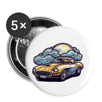 Car / Vehicle / Passenger Car / Mobile / Old Timer / Driving - Buttons small 1''/25 mm (5-pack) - white - Front
