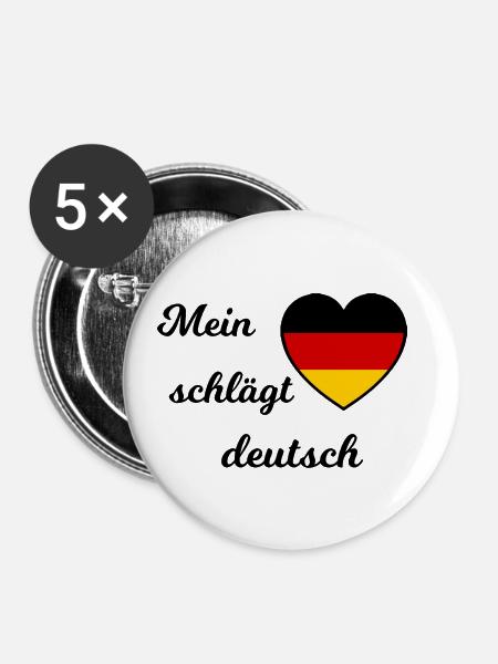 Ich liebe meine Heimat - Buttons klein 25 mm (5er Pack) - Weiß