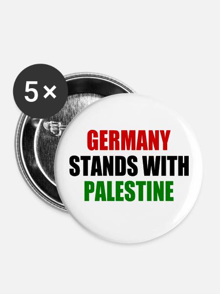 germany stands with palestine - Buttons klein 25 mm (5er Pack) - Weiß