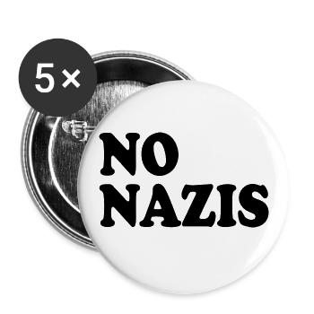 Pas de nazis - Lot de 5 petits badges (25 mm) - blanc - Devant