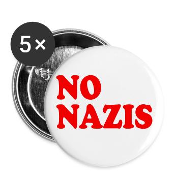 Pas de nazis - Lot de 5 petits badges (25 mm) - blanc - Devant