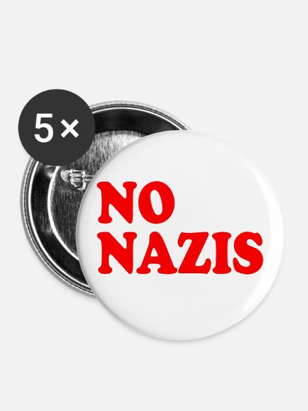 No nazis - Buttons klein 25 mm (5er Pack) - Weiß