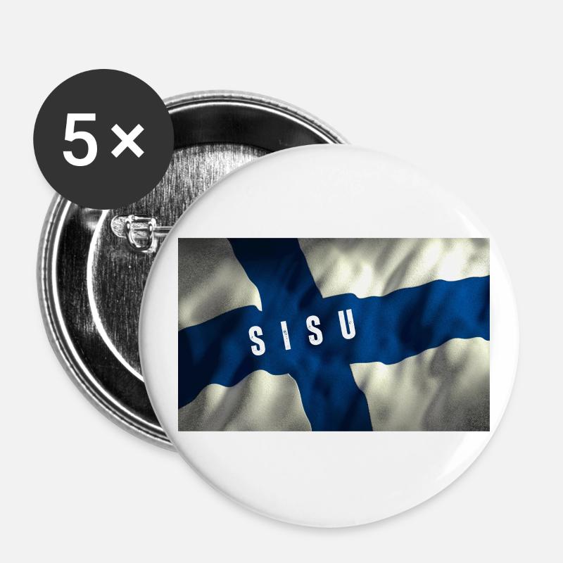 Guts - Buttons small 1''/25 mm (5-pack) - white