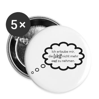 Welt Anschauung - Buttons klein 25 mm (5er Pack) - Weiß - Vorne