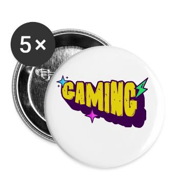 Jeux de joueurs - Lot de 5 petits badges (25 mm) - blanc - Devant