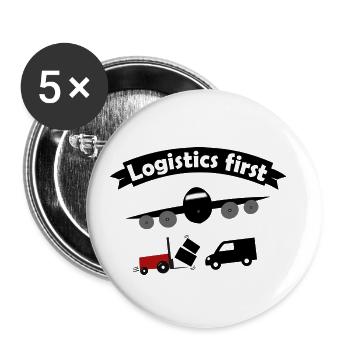 Transport et livraison - Lot de 5 petits badges (25 mm) - blanc - Devant