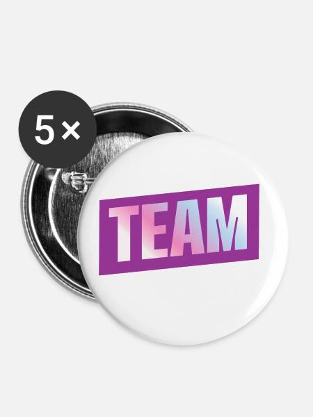Team - Buttons klein 25 mm (5er Pack) - Weiß