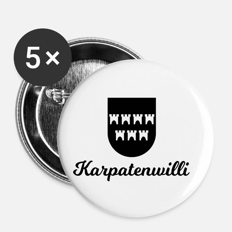 Karpatenwilli - Lot de 5 petits badges (25 mm) - blanc