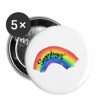 Segenbogen® Sticker - Buttons klein 25 mm (5er Pack) - Weiß - Vorne