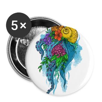Bright Nature - Buttons klein 25 mm (5er Pack) - Weiß - Vorne