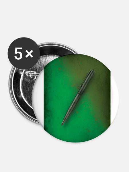Stilvoller Stift - Buttons klein 25 mm (5er Pack) - Weiß