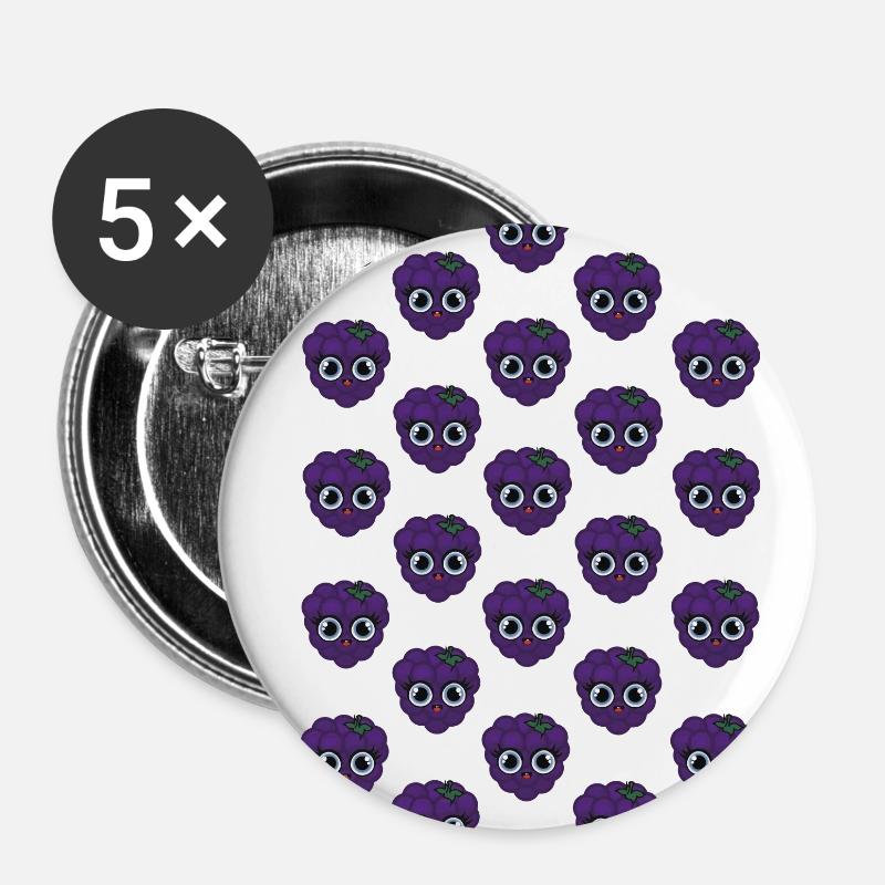 Billy Brombeeren - Buttons klein 25 mm (5er Pack) - Weiß