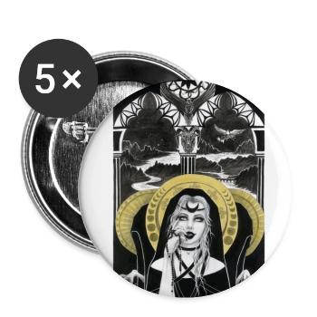 Triple Déesse de la Nuit - Lot de 5 petits badges (25 mm) - blanc - Devant