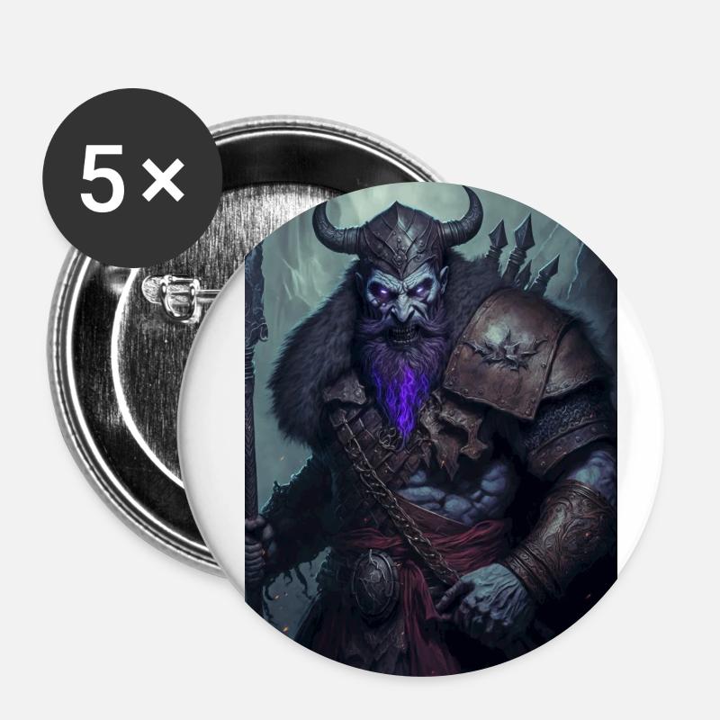 Berserker - Buttons small 1''/25 mm (5-pack) - white