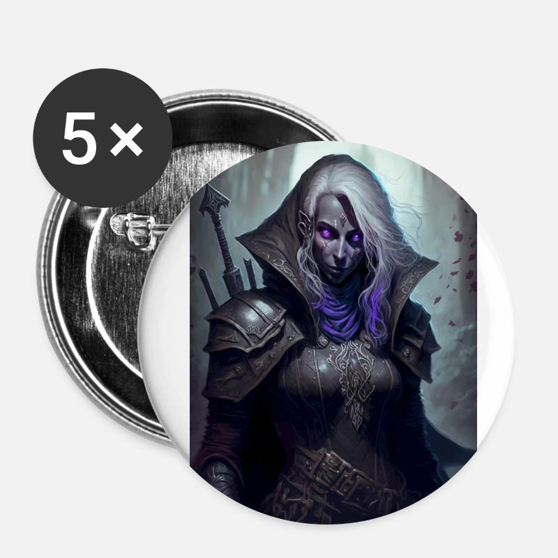 Drow Ranger - Buttons small 1''/25 mm (5-pack) - white