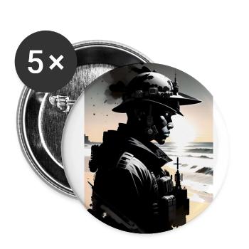 Soldier - Buttons small 1''/25 mm (5-pack) - white - Front