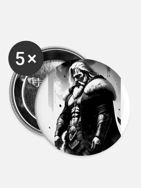Odin - Buttons klein 25 mm (5er Pack) - Weiß