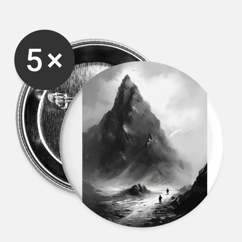 Berg Landschaft Abstrakt - Buttons klein 25 mm (5er Pack) - Weiß
