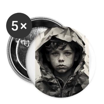 Schüchterner Junge - Buttons klein 25 mm (5er Pack) - Weiß - Vorne