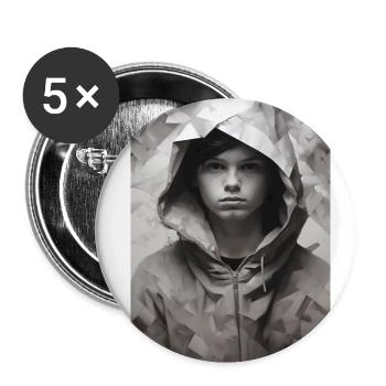 Schüchterner Junge - Buttons klein 25 mm (5er Pack) - Weiß - Vorne
