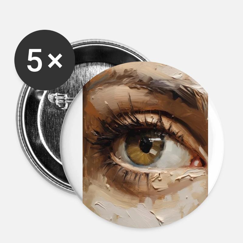 Auge Gemälde - Buttons klein 25 mm (5er Pack) - Weiß