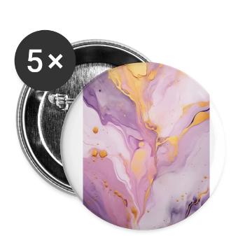 Marmor Naturstein Textur Pink - Buttons klein 25 mm (5er Pack) - Weiß - Vorne