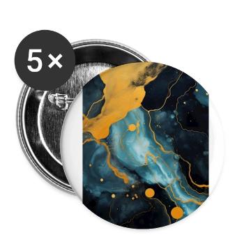 Marmor Naturstein Textur - Buttons klein 25 mm (5er Pack) - Weiß - Vorne