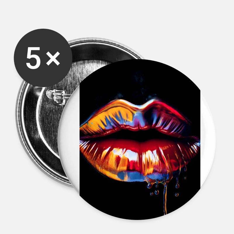 Lips - Buttons small 1''/25 mm (5-pack) - white