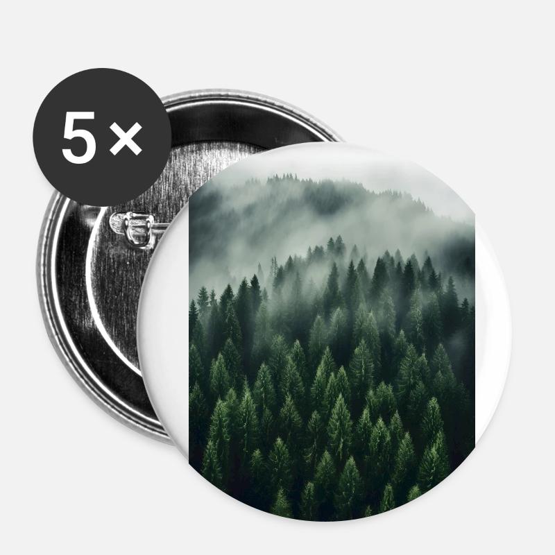 Forest Fog - Buttons small 1''/25 mm (5-pack) - white
