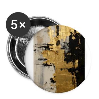Marmor Naturstein Textur - Buttons klein 25 mm (5er Pack) - Weiß - Vorne