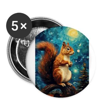 Eichhörnchen - Buttons klein 25 mm (5er Pack) - Weiß - Vorne