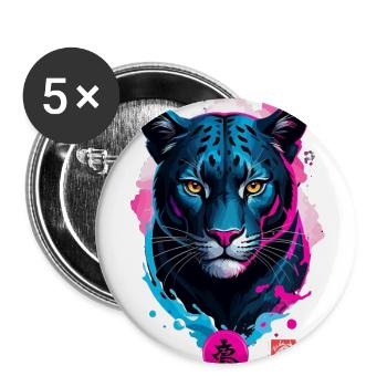 Panther Dream Pink Blue - Buttons small 1''/25 mm (5-pack) - white - Front