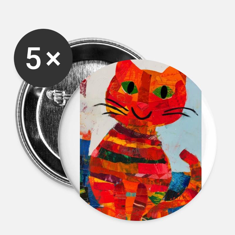 Cats collage 0001 - Buttons small 1''/25 mm (5-pack) - white