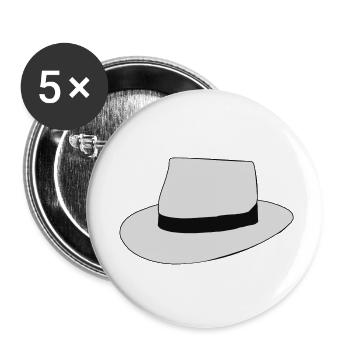 white hat - Buttons klein 25 mm (5er Pack) - Weiß - Vorne