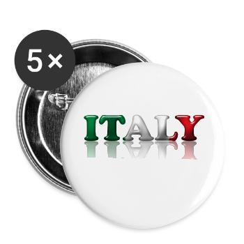italie - Lot de 5 petits badges (25 mm) - blanc - Devant