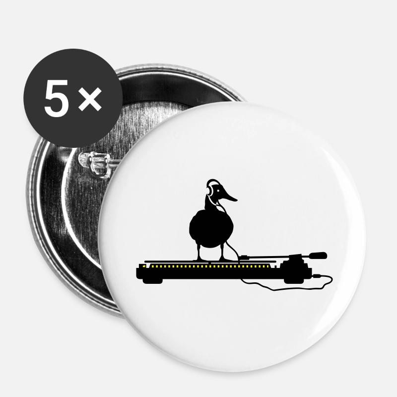 disco duck turntable - Buttons klein 25 mm (5er Pack) - Weiß