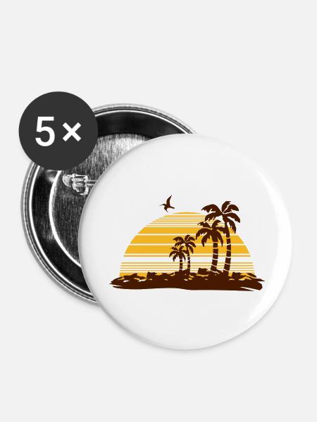 sunset - Buttons klein 25 mm (5er Pack) - Weiß