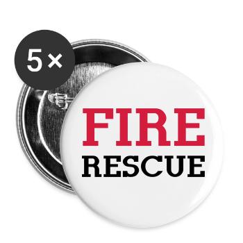 Fire Rescue - Buttons small 1''/25 mm (5-pack) - white - Front