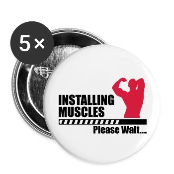 Installing Muscle - Lot de 5 petits badges (25 mm) - blanc - Devant