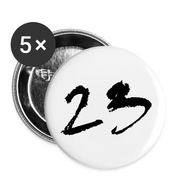 23 - Lot de 5 petits badges (25 mm) - blanc - Devant