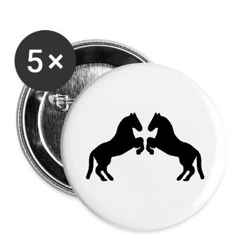 pferde - Buttons klein 25 mm (5er Pack) - Weiß - Vorne