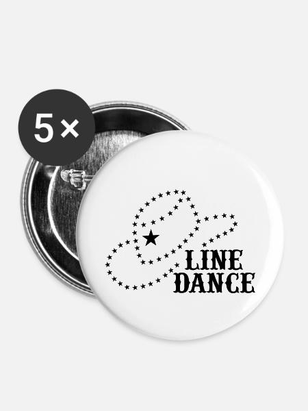 LINE DANCE COWBOYHUT AUS STERNEN - Buttons klein 25 mm (5er Pack) - Weiß