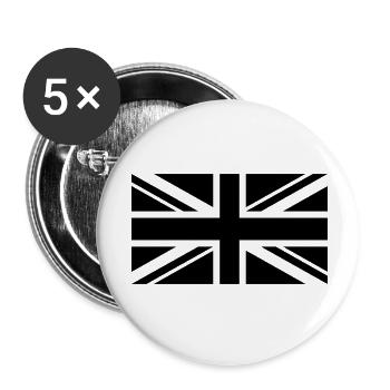 Plaine de drapeau Angleterre - Lot de 5 petits badges (25 mm) - blanc - Devant